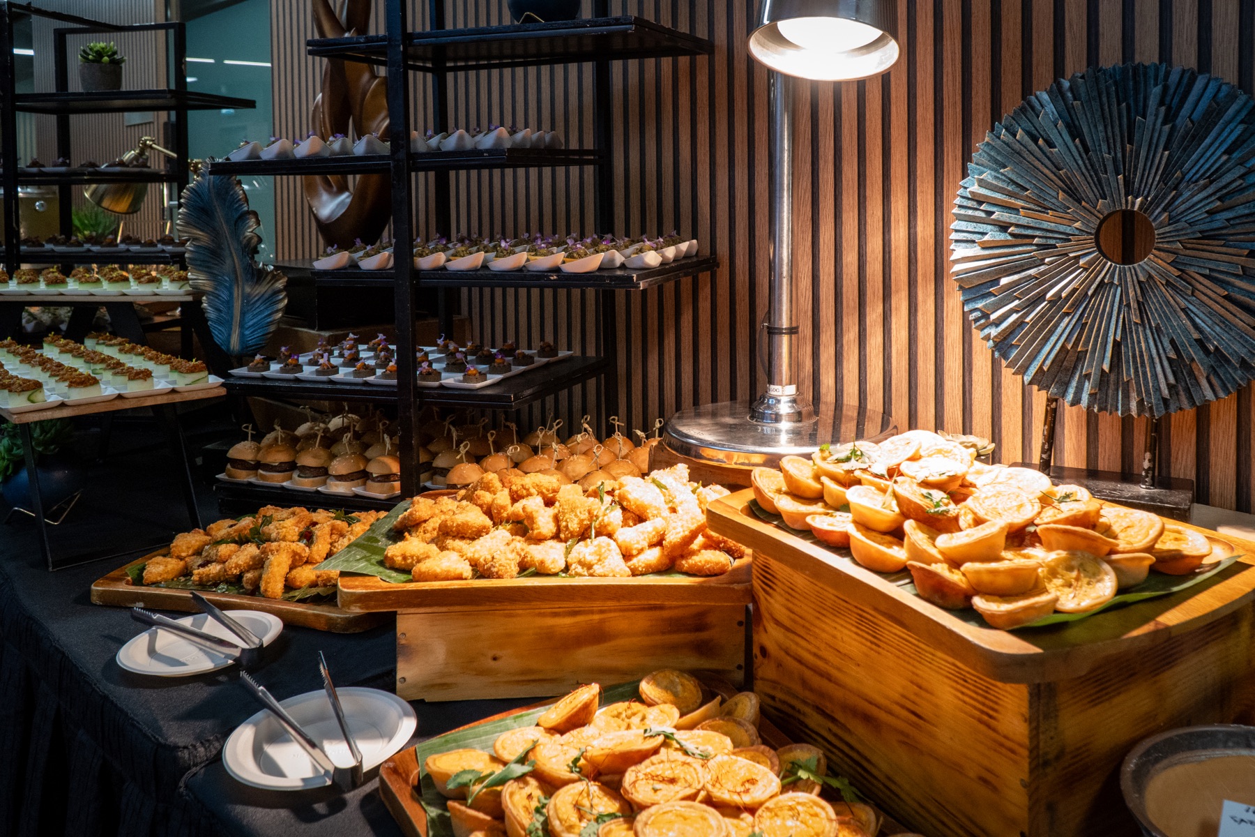 Canapés prepared for a Golden Acacia Hub event
